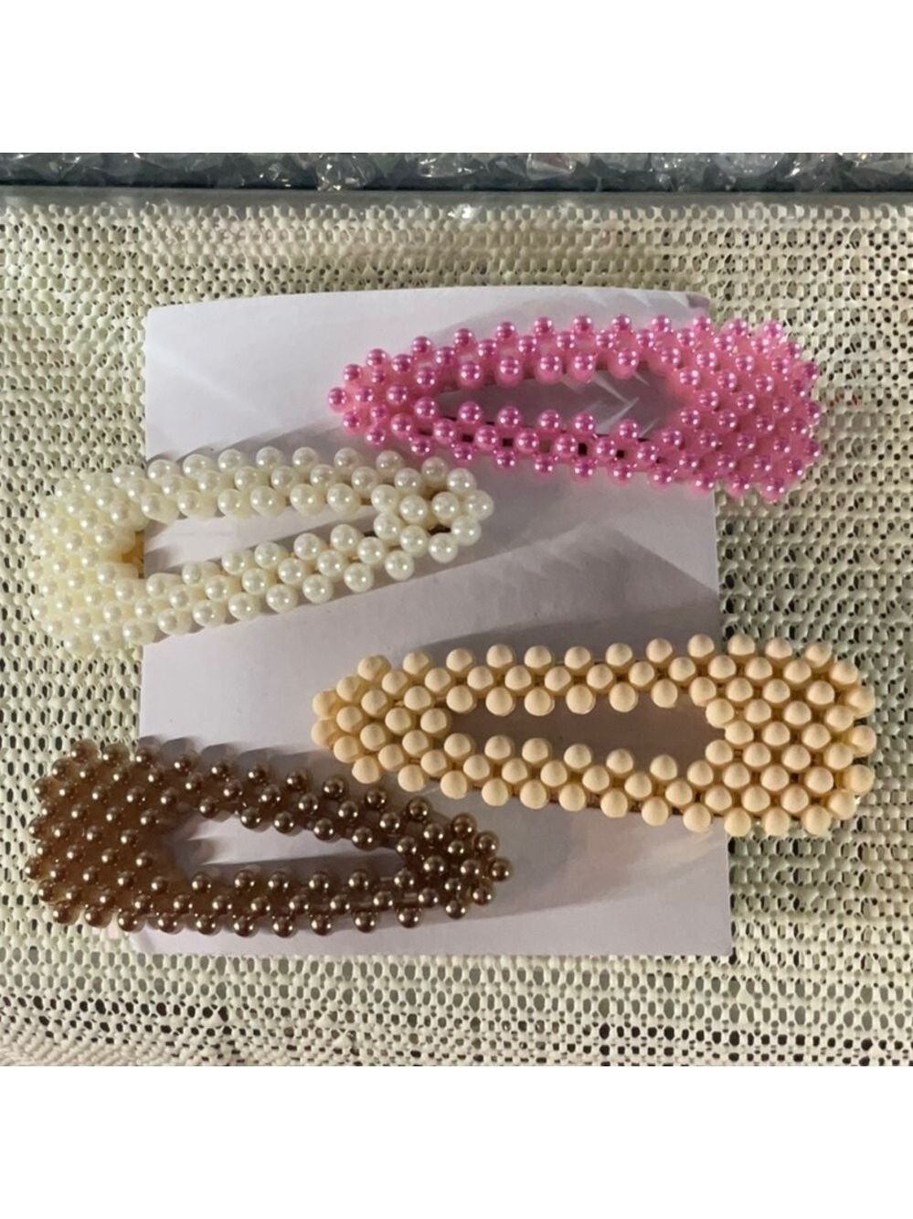 Faux Pearl Hair Clips Set of Four